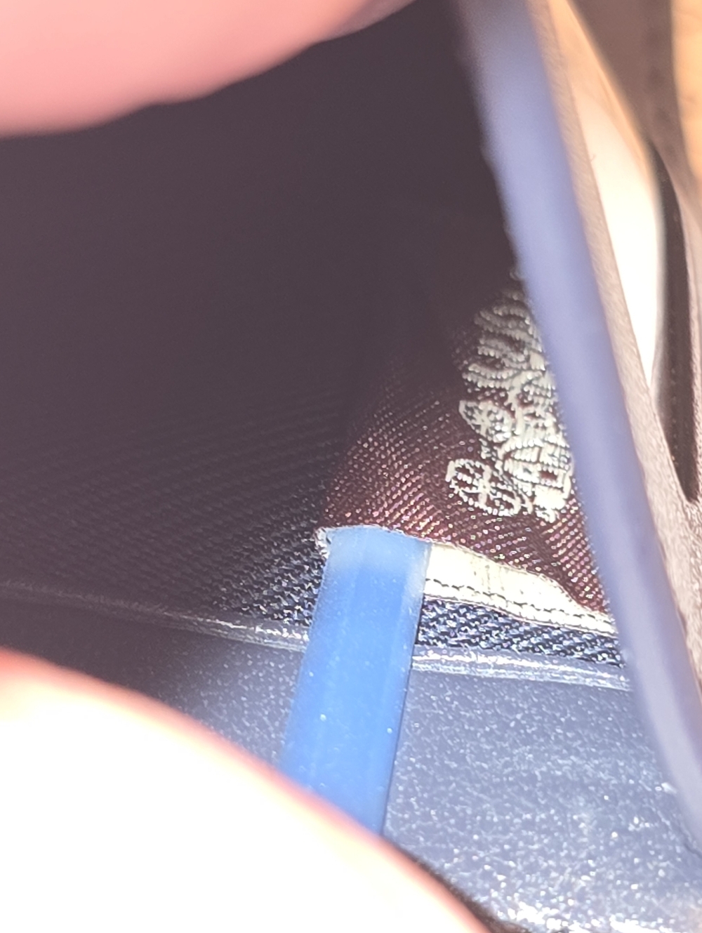 COACH Navy Blue Signature Snowflake Compact Trifold Wallet with Silver Logo - Picture 14 of 15